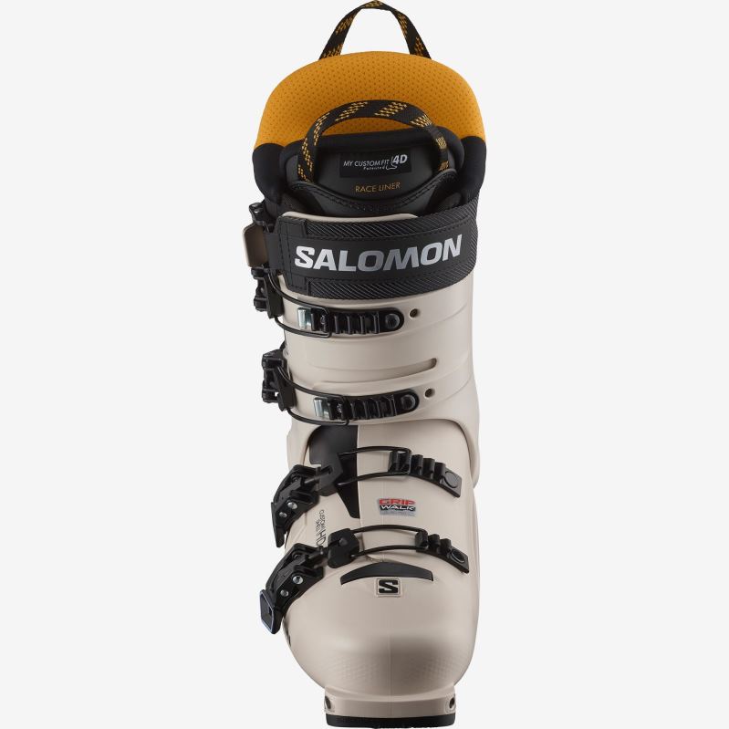 8DLD21190 Salomon زيت أخضر-أسود-برتقالي حذاء Freeride للرجال Shift Pro 130 باللون الأخضر الزيتي والأسود والبرتقالي