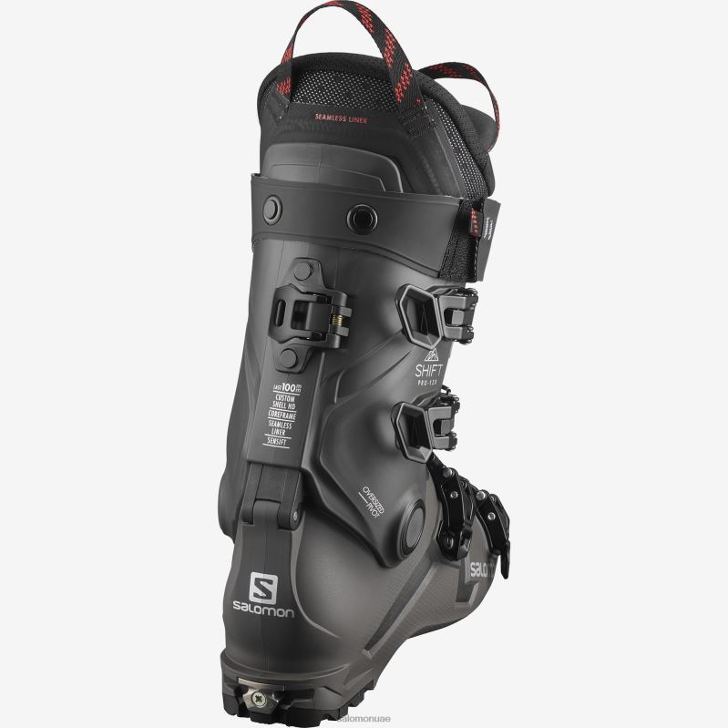 8DLD21193 Salomon النفط الأخضر والأسود والطاقة الشمسية حذاء Freeride الرجالي Shift Pro 100 باللون الأخضر الزيتي والأسود والطاقة الشمسية