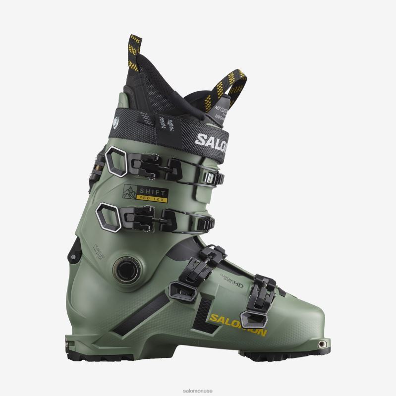 8DLD21194 Salomon بنزين أزرق-أسود-فضي أحذية Freeride للرجال Shift Pro 100 باللون الأزرق البترولي والأسود والفضي