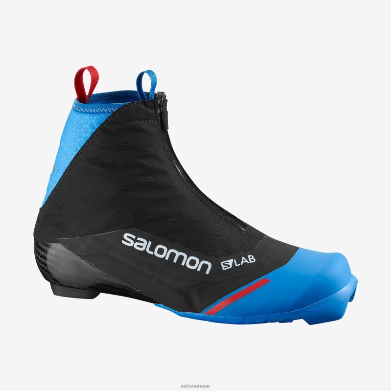 8DLD21461 Salomon عملية سوداء زرقاء أحذية تزلج نورديك للجنسين S/Race Carbon Skate El Black-process Blue