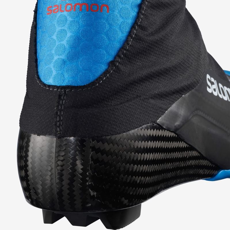 8DLD21461 Salomon عملية سوداء زرقاء أحذية تزلج نورديك للجنسين S/Race Carbon Skate El Black-process Blue