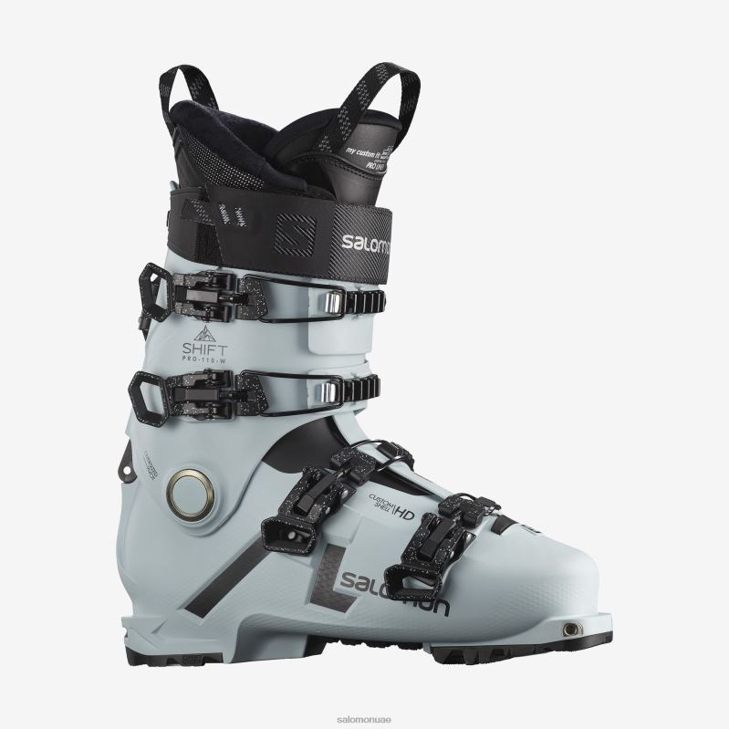 8DLD21904 Salomon أبيض وأسود الطحلب بيلوجا حذاء Freeride للسيدات Shift Pro 90 باللون الأسود والأبيض Moss-Beluga