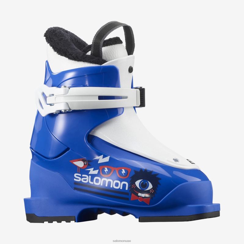 8DLD22010 Salomon الأبيض والأزرق حذاء رياضي للأطفال الصغار على الزحلقة T1 باللون الأبيض والأزرق