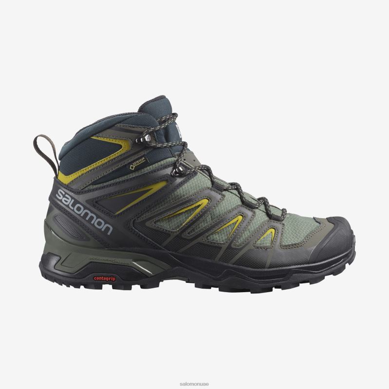 8DLD22285 Salomon نصب الحبر الأسود في الهند حذاء المشي لمسافات طويلة للرجال X Ultra 3 Mid Gore-Tex Black-India Ink-Monument