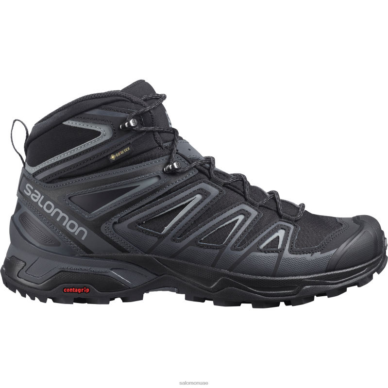 8DLD22286 Salomon النصب التذكاري الأسود الوهمي حذاء المشي لمسافات طويلة للرجال Cross Hik Gore-Tex Phantom-Black-Monument