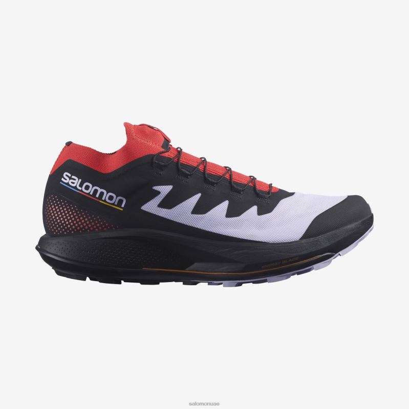 8DLD22800 Salomon أسود/سبائك/توت غوجي Ultra Glide رجل عريض من سبيكة سوداء اللون Goji Berry