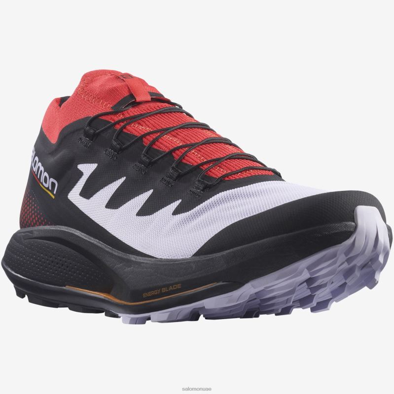 8DLD22800 Salomon أسود/سبائك/توت غوجي Ultra Glide رجل عريض من سبيكة سوداء اللون Goji Berry