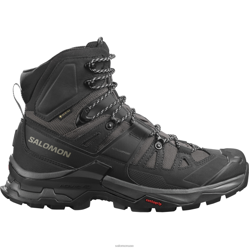 8DLD2633 Salomon خشب الأبنوس-الرمال البرتقالية المبيضة حذاء المشي لمسافات طويلة للرجال Outpulse Mid Gore-Tex الأبنوس الرملي البرتقالي