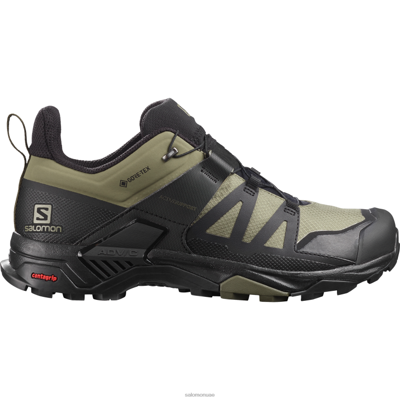 8DLD2661 Salomon الظل الهادئ-زهرة الربيع السوداء حذاء المشي لمسافات طويلة للرجال X Ultra 4 Gore-Tex Quiet Shade-Black-Primrose