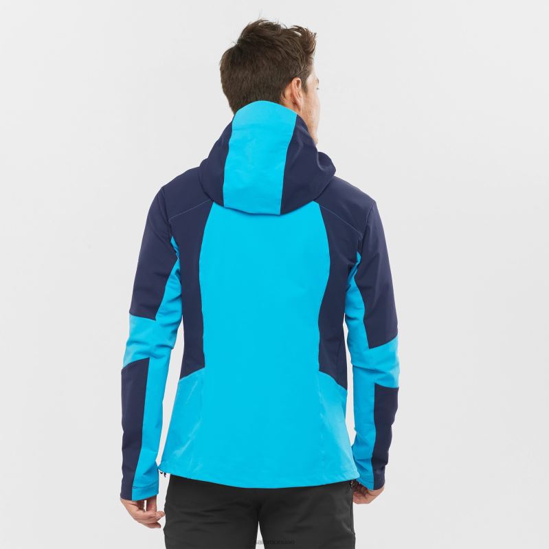 8DLD2921 Salomon سماء الليل سترة رجالية بسحاب كامل من الطبقة المتوسطة Outpeak Softshell Night Sky